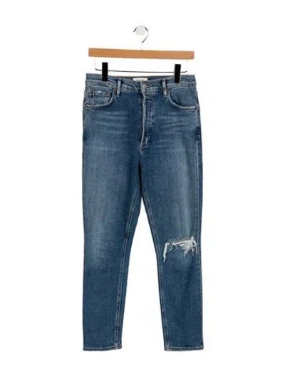 Pre-owned Agolde High-rise Straight Leg Jeans In Blue