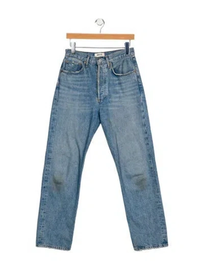 Pre-owned Agolde High-rise Straight Leg Jeans In Blue