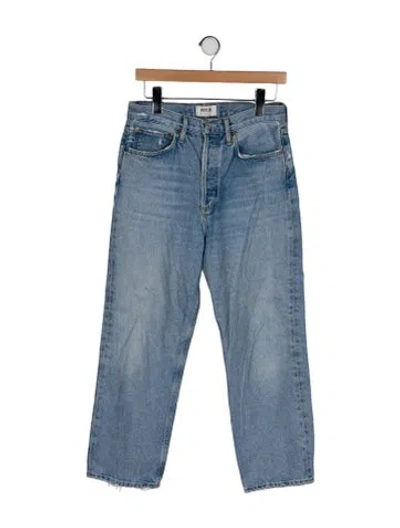 Pre-owned Agolde High-rise Straight Leg Jeans In Blue