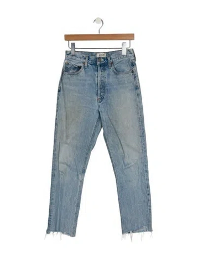 Pre-owned Agolde High-rise Straight Leg Jeans In Blue