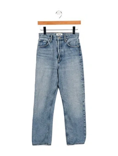 Pre-owned Agolde High-rise Straight Leg Jeans In Blue