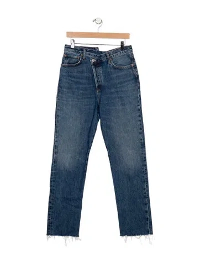 Pre-owned Agolde High-rise Straight Leg Jeans In Blue