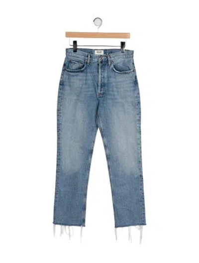 Pre-owned Agolde High-rise Straight Leg Jeans In Blue