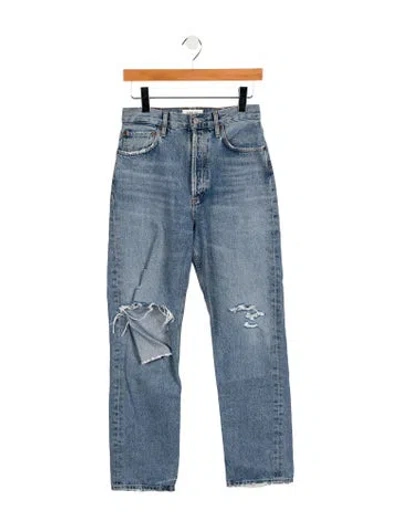 Pre-owned Agolde High-rise Straight Leg Jeans In Blue