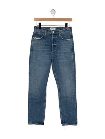 Pre-owned Agolde High-rise Straight Leg Jeans In Blue