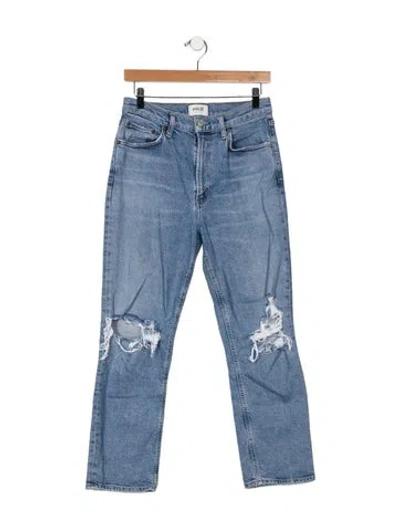 Pre-owned Agolde High-rise Straight Leg Jeans In Blue