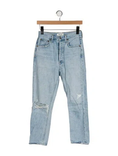 Pre-owned Agolde High-rise Straight Leg Jeans In Blue