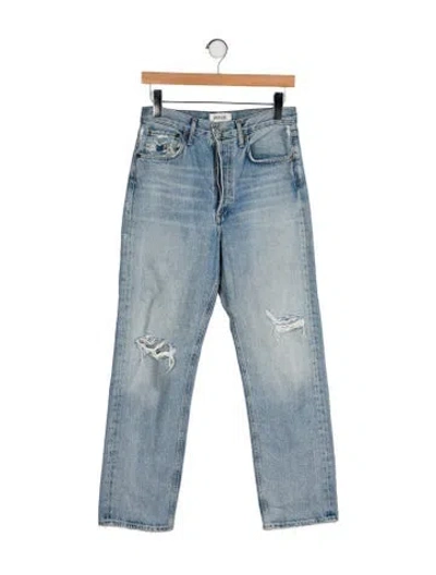 Pre-owned Agolde High-rise Straight Leg Jeans In Blue