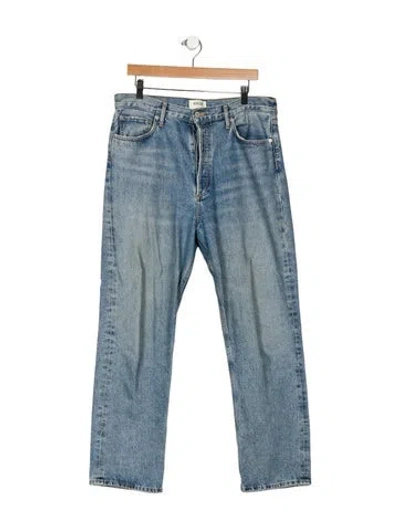 Pre-owned Agolde High-rise Straight Leg Jeans In Blue