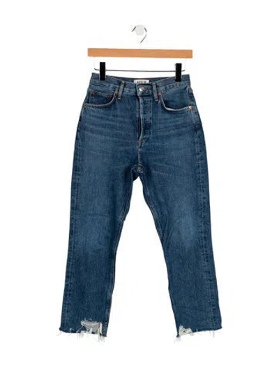Pre-owned Agolde High-rise Straight Leg Jeans In Blue