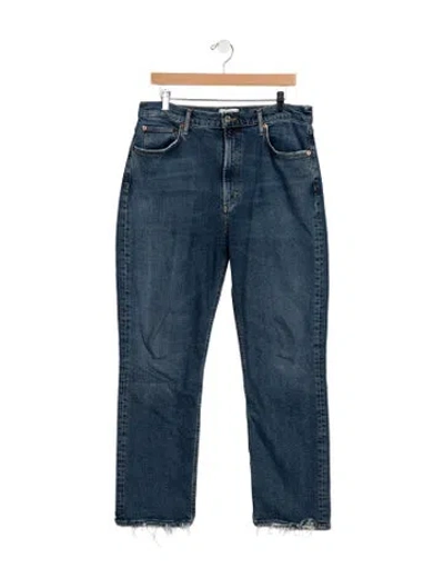 Pre-owned Agolde High-rise Straight Leg Jeans In Blue