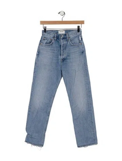 Pre-owned Agolde High-rise Straight Leg Jeans In Blue