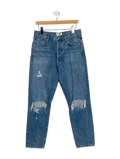 Pre-owned Agolde High-rise Straight Leg Jeans In Blue