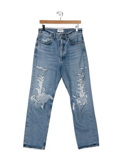 Pre-owned Agolde High-rise Straight Leg Jeans In Blue