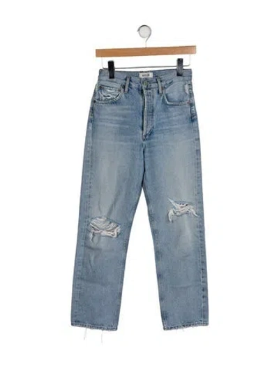 Pre-owned Agolde High-rise Straight Leg Jeans In Blue
