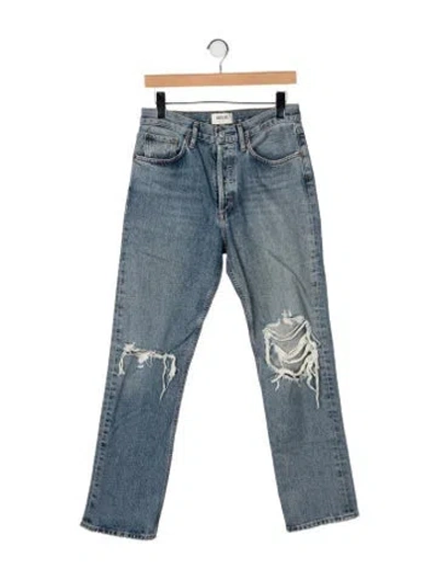 Pre-owned Agolde High-rise Straight Leg Jeans In Blue