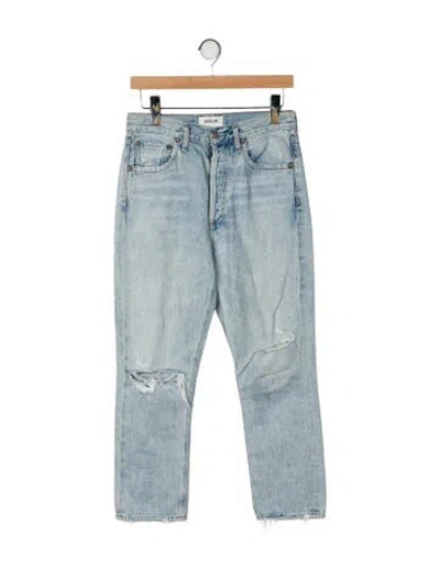 Pre-owned Agolde High-rise Straight Leg Jeans In Blue