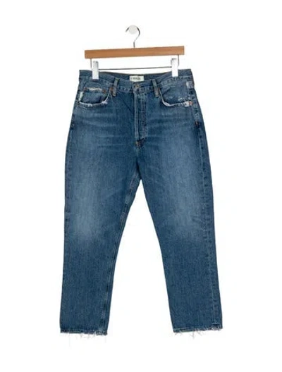 Pre-owned Agolde High-rise Straight Leg Jeans In Blue