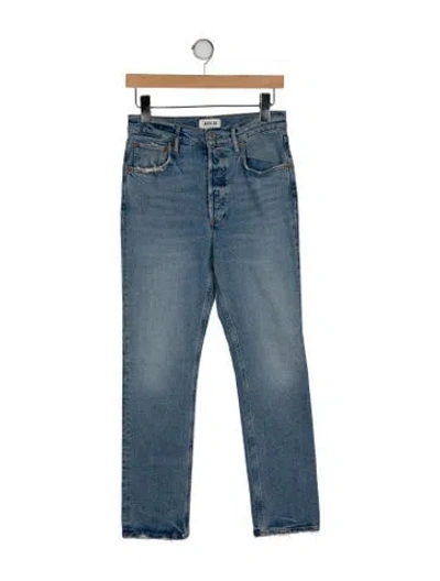 Pre-owned Agolde High-rise Straight Leg Jeans In Blue