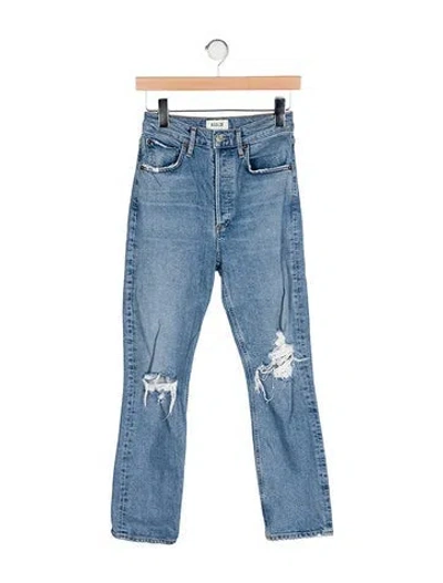 Pre-owned Agolde High-rise Straight Leg Jeans In Blue