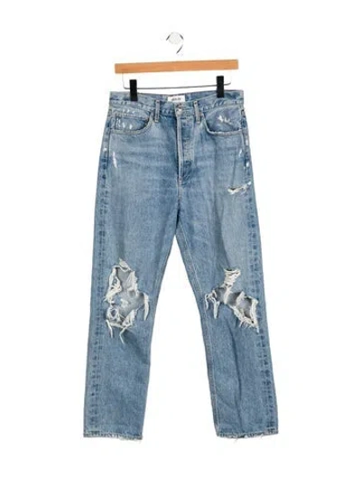 Pre-owned Agolde High-rise Straight Leg Jeans In Blue
