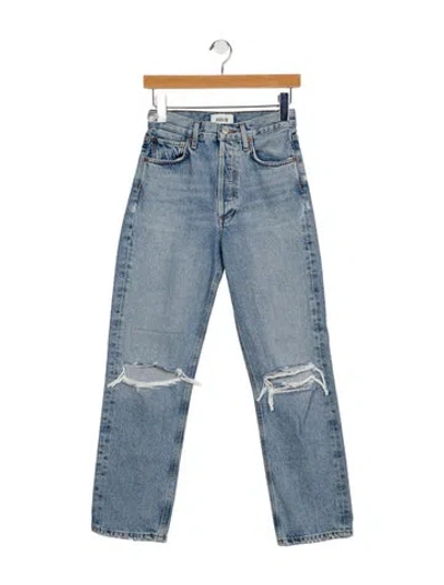 Pre-owned Agolde High-rise Straight Leg Jeans In Blue