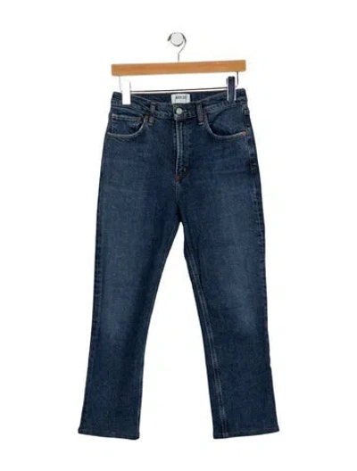 Pre-owned Agolde High-rise Straight Leg Jeans In Blue