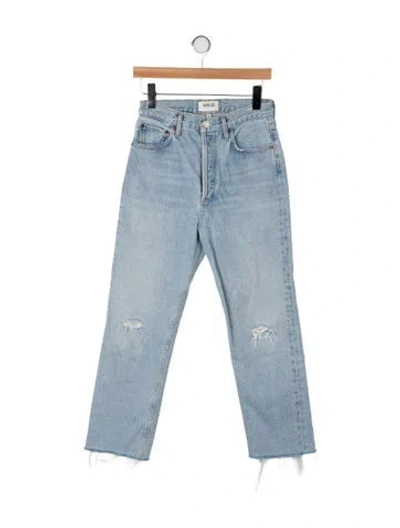 Pre-owned Agolde High-rise Straight Leg Jeans In Blue
