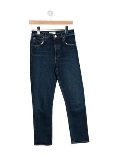 Pre-owned Agolde High-rise Straight Leg Jeans In Blue