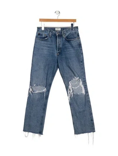 Pre-owned Agolde High-rise Straight Leg Jeans In Blue