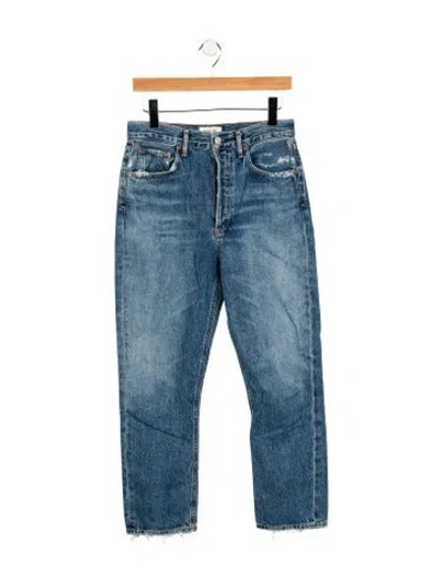 Pre-owned Agolde High-rise Straight Leg Jeans In Blue