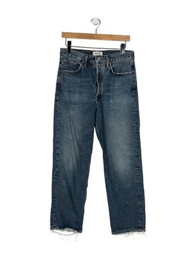 Pre-owned Agolde High-rise Straight Leg Jeans In Blue