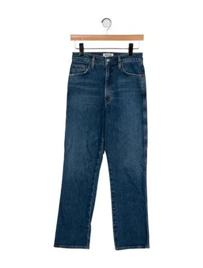 Pre-owned Agolde High-rise Straight Leg Jeans In Blue