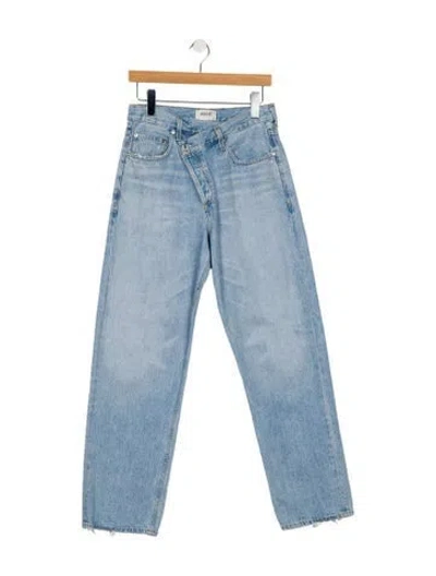 Pre-owned Agolde High-rise Straight Leg Jeans In Blue