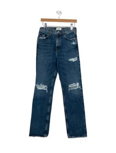 Pre-owned Agolde High-rise Straight Leg Jeans In Blue