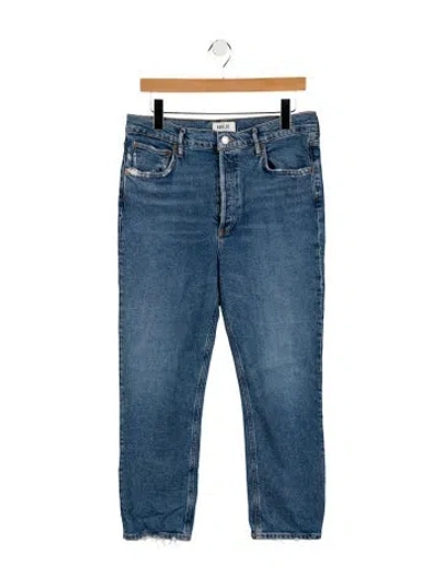 Pre-owned Agolde High-rise Straight Leg Jeans In Blue