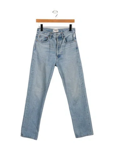 Pre-owned Agolde High-rise Straight Leg Jeans In Blue