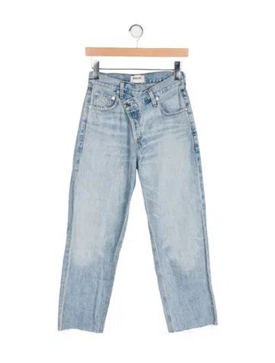 Pre-owned Agolde High-rise Straight Leg Jeans In Blue