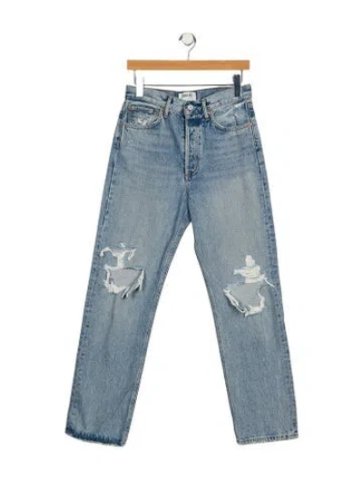 Pre-owned Agolde High-rise Straight Leg Jeans In Blue
