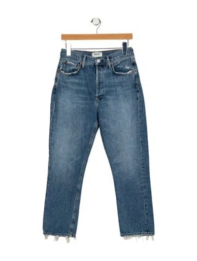 Pre-owned Agolde High-rise Straight Leg Jeans In Blue
