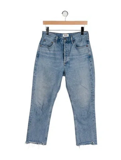 Pre-owned Agolde High-rise Straight Leg Jeans In Blue