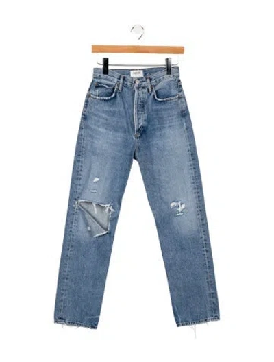 Pre-owned Agolde High-rise Straight Leg Jeans In Blue