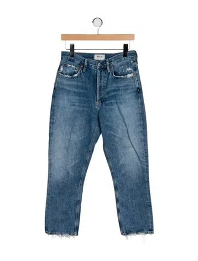 Pre-owned Agolde High-rise Straight Leg Jeans In Blue