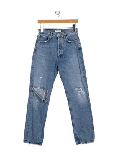 Pre-owned Agolde High-rise Straight Leg Jeans In Blue