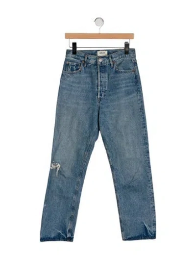 Pre-owned Agolde High-rise Straight Leg Jeans In Blue