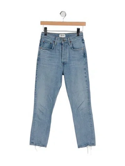 Pre-owned Agolde High-rise Straight Leg Jeans In Blue