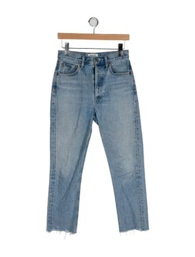 Pre-owned Agolde High-rise Straight Leg Jeans In Blue