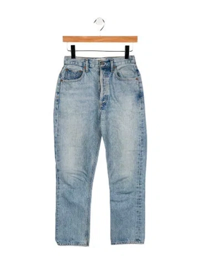 Pre-owned Agolde High-rise Straight Leg Jeans In Blue