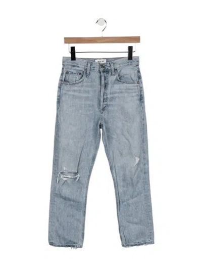 Pre-owned Agolde High-rise Straight Leg Jeans In Blue