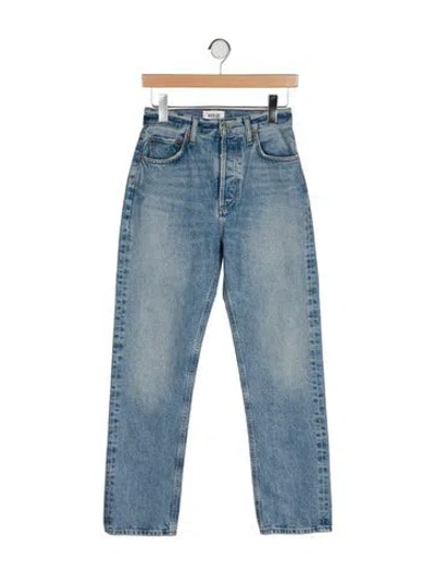 Pre-owned Agolde High-rise Straight Leg Jeans In Blue